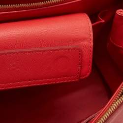 Pre Owned MCM Coral Orange Leather Large Nuovo Tote