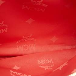 Pre Owned MCM Coral Orange Leather Large Nuovo Tote