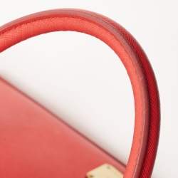 Pre Owned MCM Coral Orange Leather Large Nuovo Tote