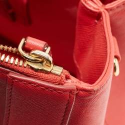 Pre Owned MCM Coral Orange Leather Large Nuovo Tote