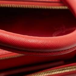 Pre Owned MCM Coral Orange Leather Large Nuovo Tote