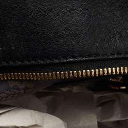 MCM Black/Brown Visetos Embossed Soft Leather Zip Shoulder Bag