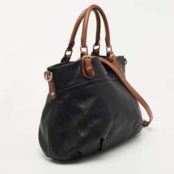 MCM Black/Brown Visetos Embossed Soft Leather Zip Shoulder Bag