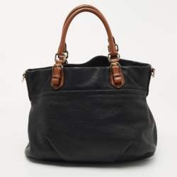 MCM Black/Brown Visetos Embossed Soft Leather Zip Shoulder Bag
