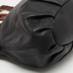MCM Black/Brown Visetos Embossed Soft Leather Zip Shoulder Bag