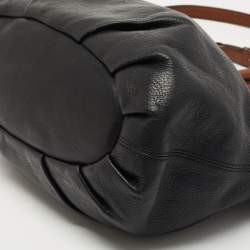 MCM Black/Brown Visetos Embossed Soft Leather Zip Shoulder Bag