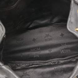 Pre Owned MCM Black Leather Whipstitch Shoulder Bag