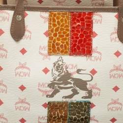 MCM Multicolor Visetos Coated Canvas and Leather Striped Munich Lion Tote