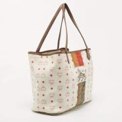 MCM Multicolor Visetos Coated Canvas and Leather Striped Munich Lion Tote