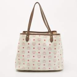 MCM Multicolor Visetos Coated Canvas and Leather Striped Munich Lion Tote
