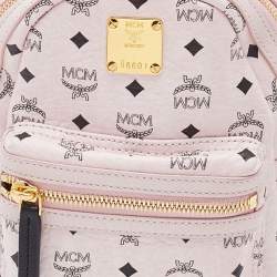 MCM Pink/Black Visetos Leather Mini Stark Side Studs Backpack