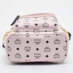 MCM Pink/Black Visetos Leather Mini Stark Side Studs Backpack