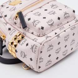 MCM Pink/Black Visetos Leather Mini Stark Side Studs Backpack