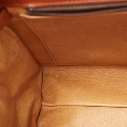 MCM Cognac Visetoes Coated Canvas Heritage Top Handle Bag