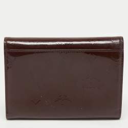 MCM Burgundy Visetos Embossed Patent Leather Tri Fold Compact Wallet