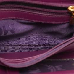 MCM Burgundy Visetos Embossed Patent Leather Tri Fold Compact Wallet