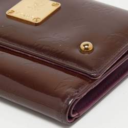 MCM Burgundy Visetos Embossed Patent Leather Tri Fold Compact Wallet