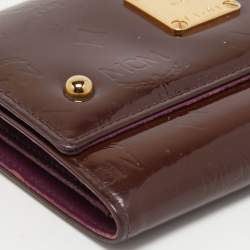 MCM Burgundy Visetos Embossed Patent Leather Tri Fold Compact Wallet