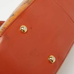 MCM Cognac Visetos Coated Canvas Shoulder Bag