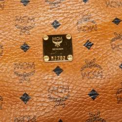 MCM Cognac Visetos Coated Canvas Shoulder Bag