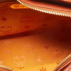 MCM Cognac Visetos Coated Canvas Shoulder Bag