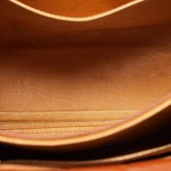 Pre Owned MCM Cognac Visetos Coated Canvas and Leather Heritage Top Handle Bag