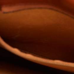 Pre Owned MCM Cognac Visetos Coated Canvas and Leather Heritage Top Handle Bag