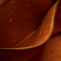MCM Cognac Visetos Coated Canvas Heritage Bowler Bag