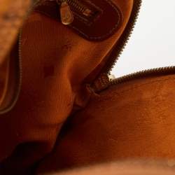 MCM Cognac Visetos Coated Canvas Heritage Bowler Bag