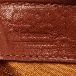 MCM Cognac Visetos Coated Canvas Boston Bag