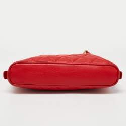 MCM Red Quilted Leather Chain Shoulder Bag