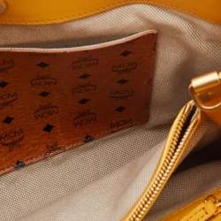 Pre Owned MCM Yellow/Pink Leather and Calf Hair Satchel