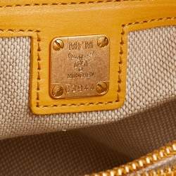 Pre Owned MCM Yellow/Pink Leather and Calf Hair Satchel