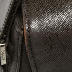 MCM Dark Brown Leather Flap Messenger Bag 