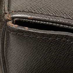 MCM Dark Brown Leather Flap Messenger Bag 