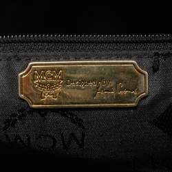 MCM Black Quilted Leather Embellished Boston Bag