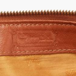 MCM Cognac Visetos Coated Canvas Heritage Boston Bag