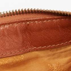 MCM Cognac Visetos Coated Canvas Heritage Boston Bag