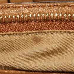 MCM Cognac Visetos Coated Canvas and Leather Shoulder Bag