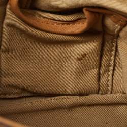 MCM Cognac Visetos Coated Canvas and Leather Shoulder Bag