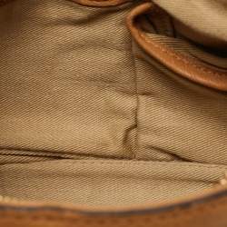 MCM Cognac Visetos Coated Canvas and Leather Shoulder Bag