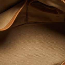 MCM Cognac Visetos Coated Canvas and Leather Shoulder Bag