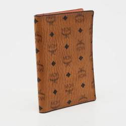 MCM Cognac Visetos Coated Canvas Passport Holder