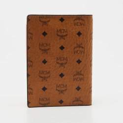 MCM Cognac Visetos Coated Canvas Passport Holder