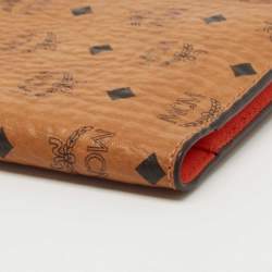 MCM Cognac Visetos Coated Canvas Passport Holder