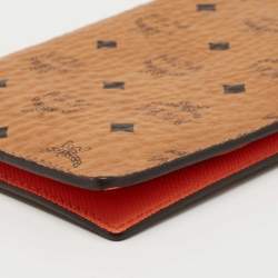 MCM Cognac Visetos Coated Canvas Passport Holder