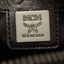 MCM Cognac/Black Visetos Coated Canvas and Leather Studded Backpack