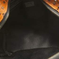 MCM Cognac/Black Visetos Coated Canvas and Leather Studded Backpack