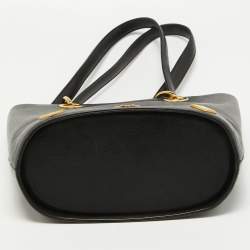 Pre Owned MCM Black Leather Bucket Tote