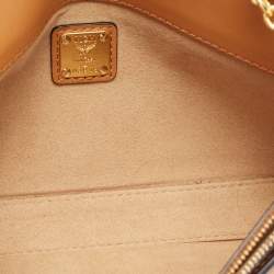 MCM Cognac Visetos Coated Canvas Millie Crossbody Bag